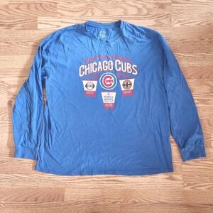 GUC Men's Chicago Cubs Blue Long Sleeve Shirt, Size 2XL